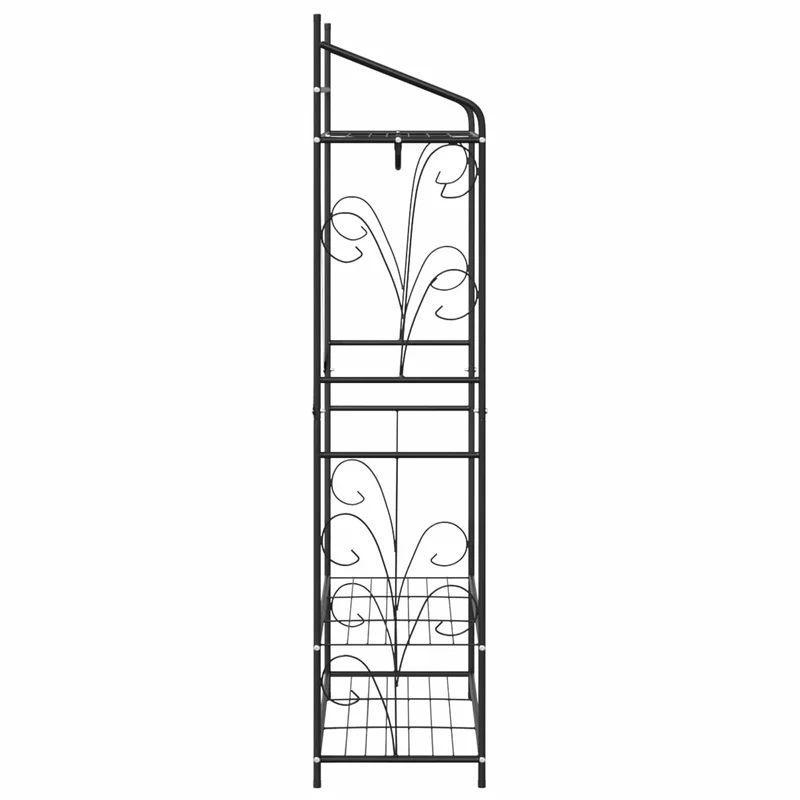 Armoire ouverte design minimaliste 78 x 36 x 158 cm rangement pratique en métal noir 02_0059382