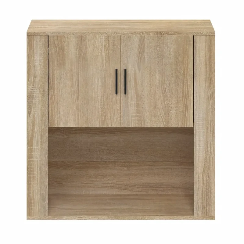 Armoire murale suspendue design pratique rangement 80 x 33 x 80 cm en bois d'ingénierie chêne sonoma 02_0048276