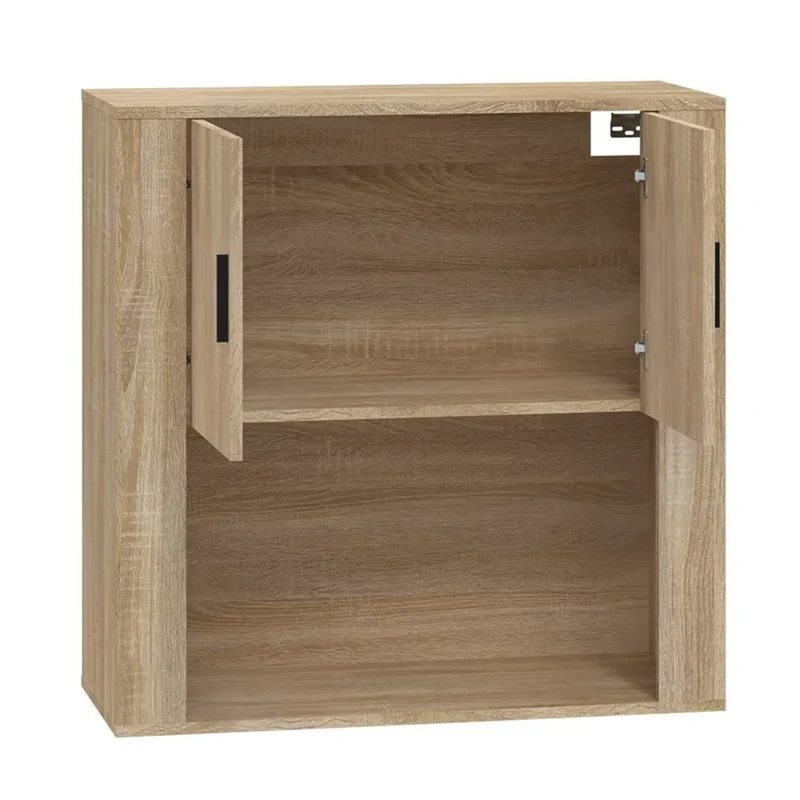 Armoire murale suspendue design pratique rangement 80 x 33 x 80 cm en bois d'ingénierie chêne sonoma 02_0048276