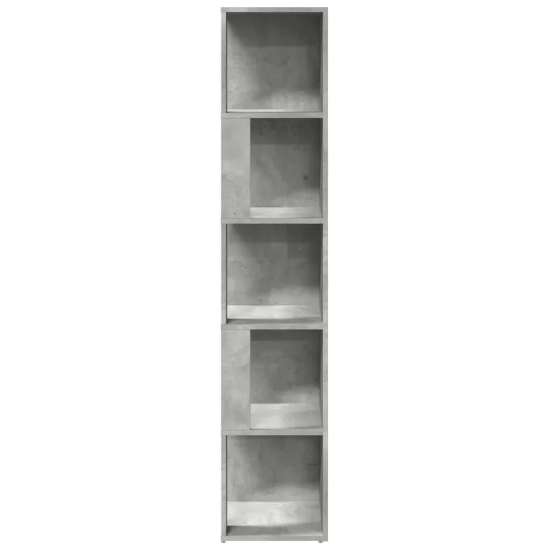 Armoire d'angle moderne élégante rangement 33 x 33 x 164,5 cm en bois d'ingénierie gris béton 02_0047979