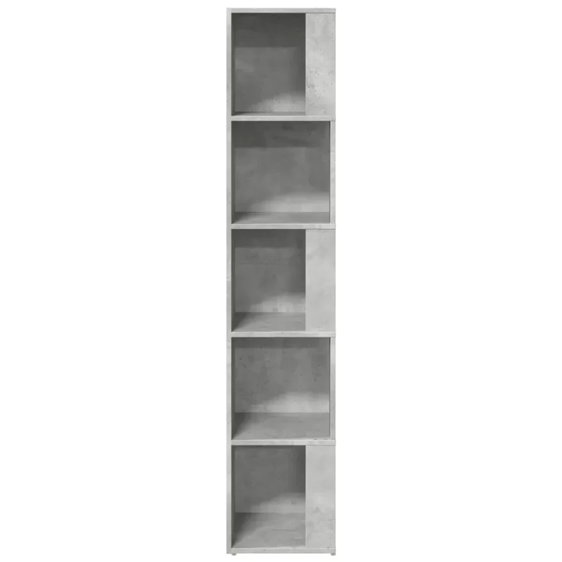 Armoire d'angle moderne élégante rangement 33 x 33 x 164,5 cm en bois d'ingénierie gris béton 02_0047979