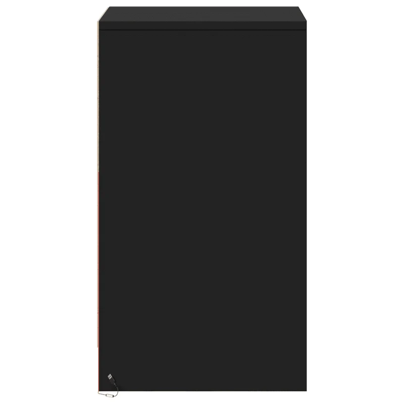 Armoire de chevet avec lumières LED réglables 38 x 34 x 61 cm design moderne chambre en bois d'ingénierie noir 02_0049761