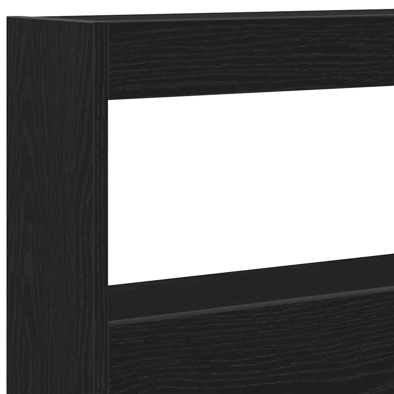 Armoire tête de lit moderne avec LED rangement 160 x 17 x 102 cm en bois d'ingénierie chêne noir 02_0051949