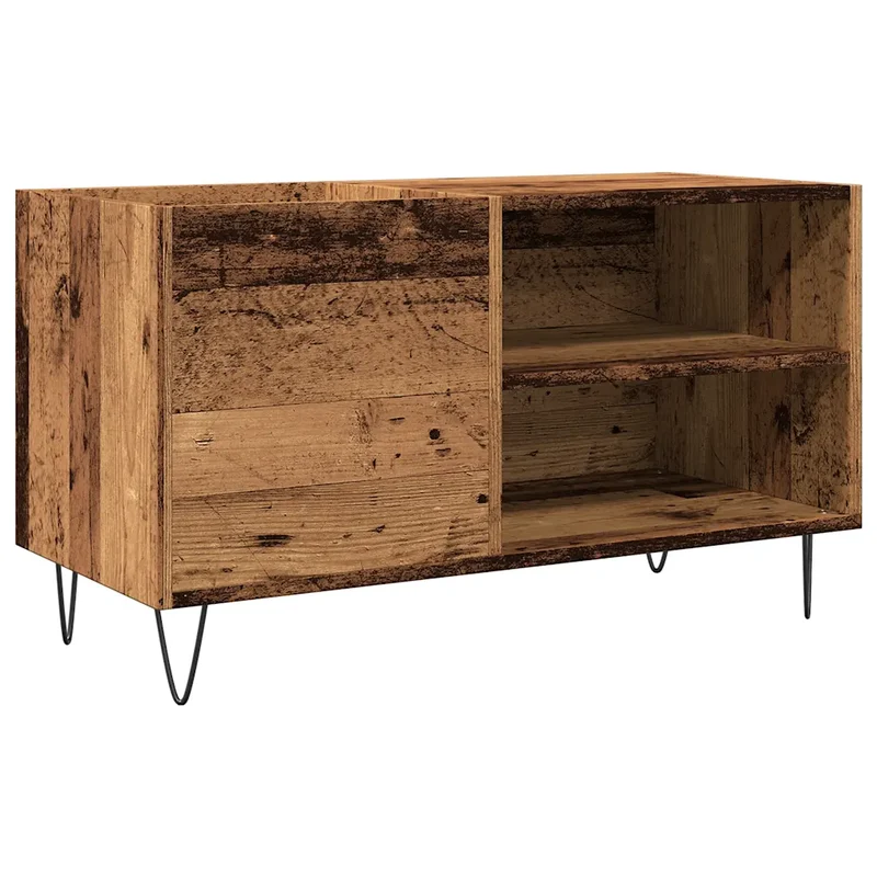 Armoire à disques vintage pratique 84 x 38 x 48 cm en bois d'ingénierie vieux bois 02_0051122