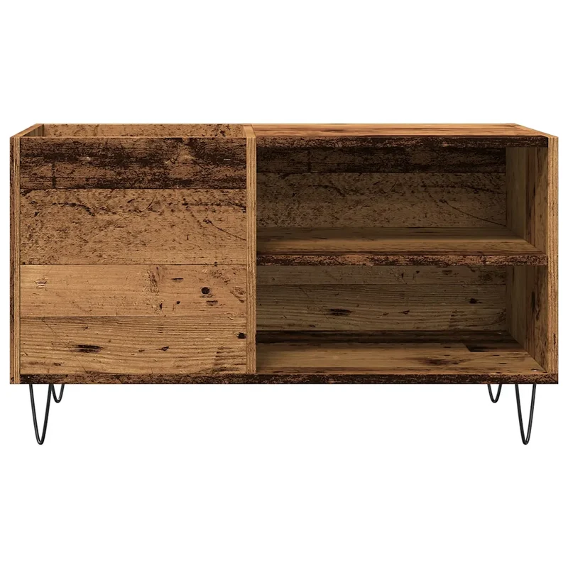 Armoire à disques vintage pratique 84 x 38 x 48 cm en bois d'ingénierie vieux bois 02_0051122