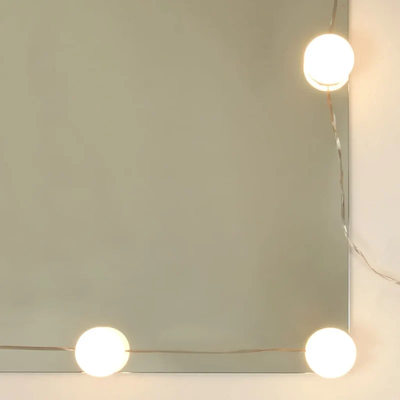 Armoire à miroir à LED murale moderne 90 x 31 x 62 cm avec rangement efficace ambiance lumineuse en bois blanc 02_0047962