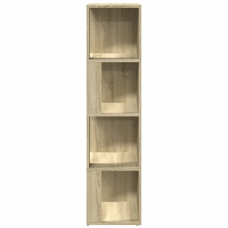 Armoire d'angle bois d'ingénierie 33 x 33 x 132 cm rangement élégant salon soirée cosy en bois chêne sonoma 02_0047974