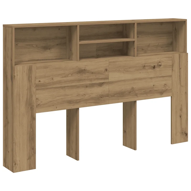 Armoire de tête de lit peu encombrante rangement 160 x 19 x 103 cm en bois d'ingénierie chêne artisanal 02_0050959