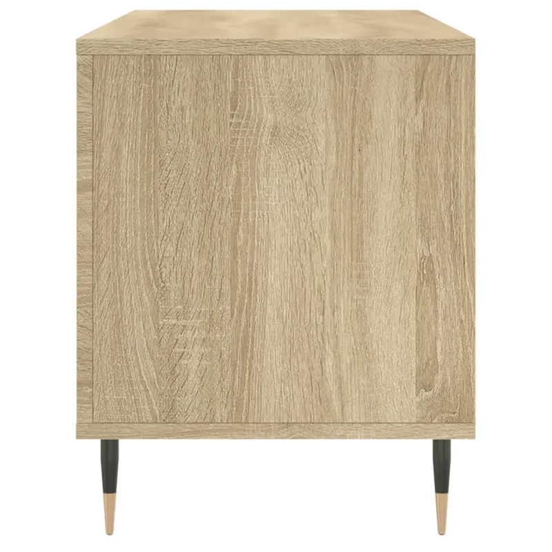 Armoire à disques vintage pratique salon rangement 100 x 38 x 48 cm en bois d'ingénierie chêne sonoma 02_0049142