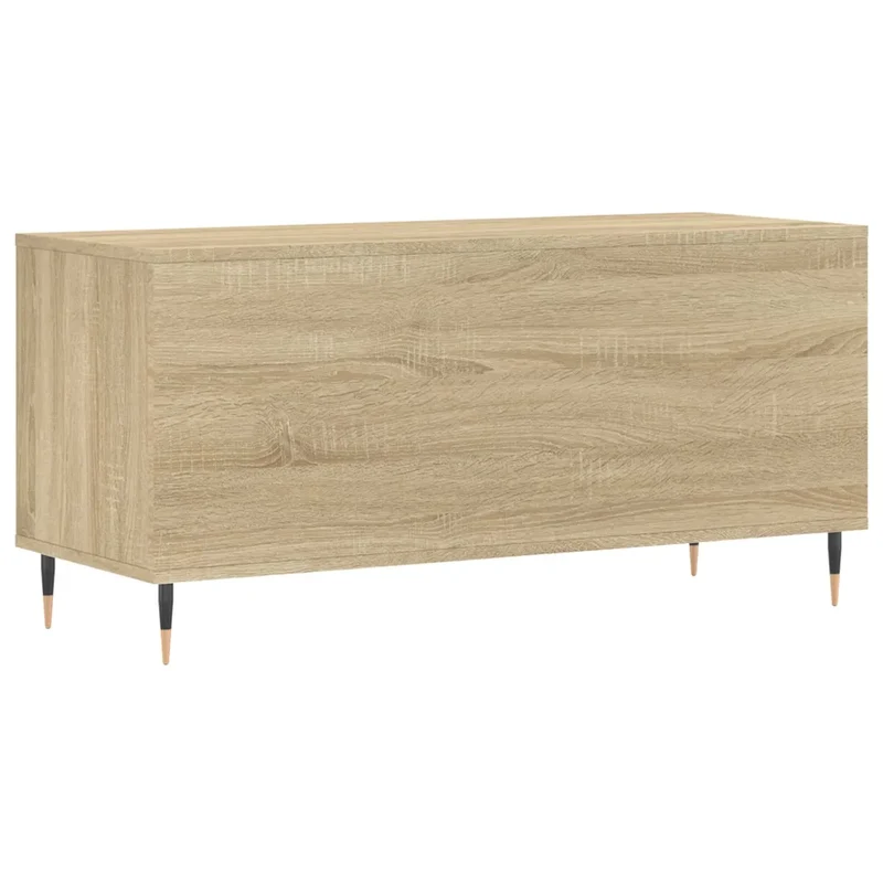 Armoire à disques vintage pratique salon rangement 100 x 38 x 48 cm en bois d'ingénierie chêne sonoma 02_0049142