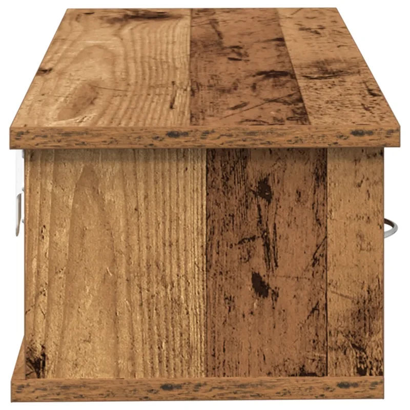 Armoire murale pratique avec 2 tiroirs 60 x 26 x 18 cm design élégant en bois d'ingénierie vieux bois 02_0050688