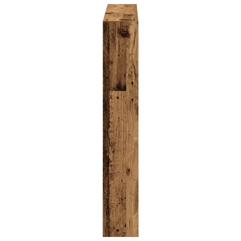 Armoire tête de lit moderne avec LED 100 x 17 x 102 cm grand espace rangement tendance en bois d'ingénierie vieux bois 02_0051941