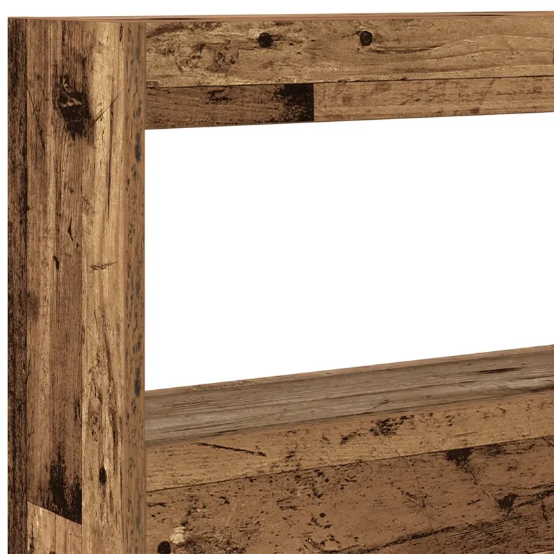 Armoire tête de lit moderne avec LED 100 x 17 x 102 cm grand espace rangement tendance en bois d'ingénierie vieux bois 02_0051941