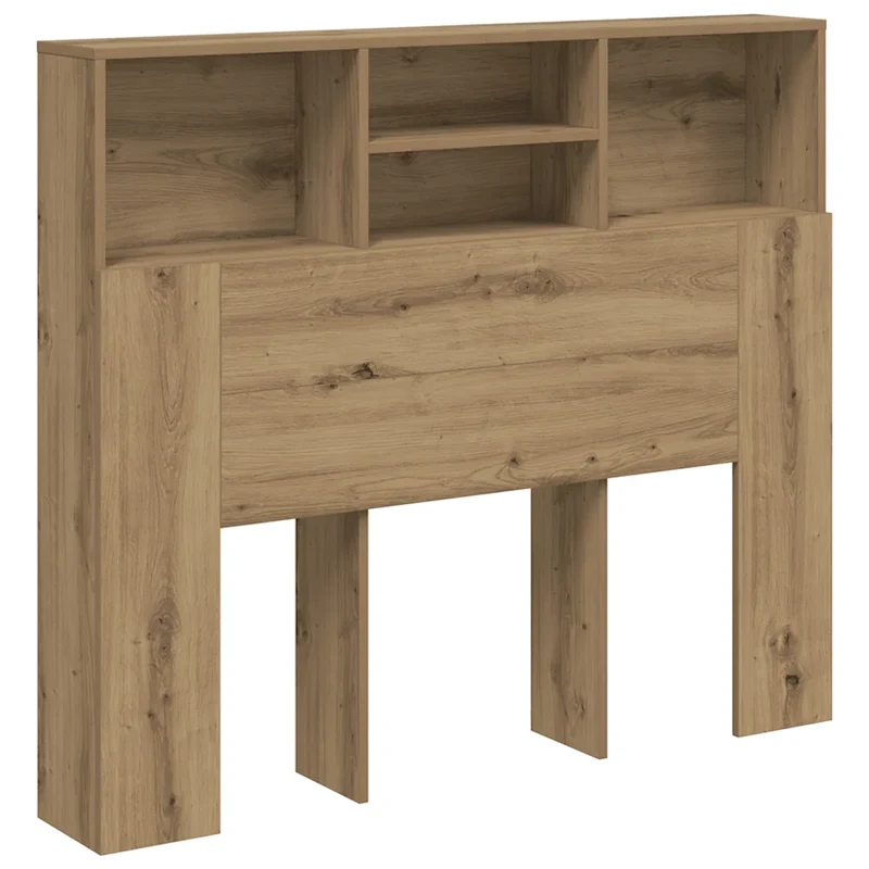 Armoire de tête de lit bois d'ingénierie moderne rangement 120 x 19 x 103 cm en bois chêne artisanal 02_0050955