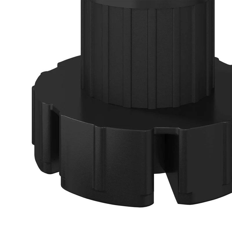 Lot de 2 pieds de meuble réglables 46 x 46 x 128 mm avec soutien métallique design épuré en PP noir 02_0051977