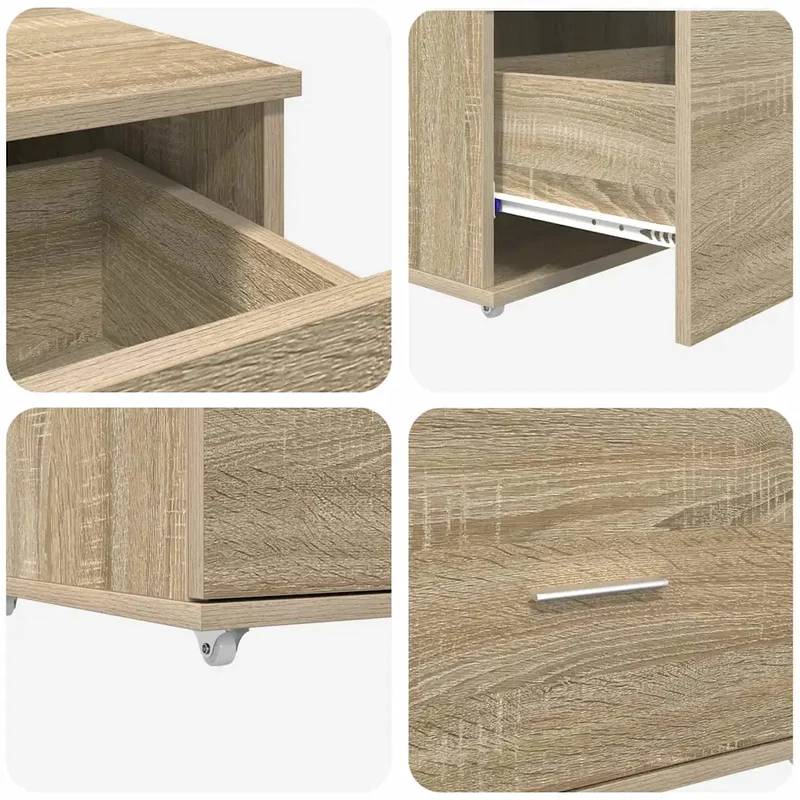 Armoire à tiroirs rectangle moderne 55 x 45 x 31 cm avec grand espace de rangement design en bois d'ingénierie chêne sonoma 02_0052195