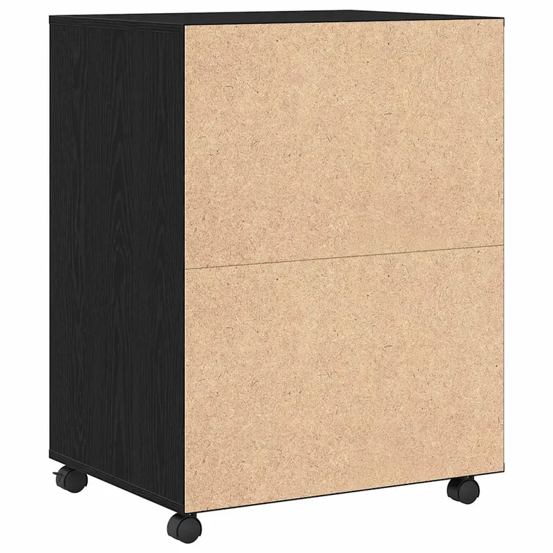Armoire rectangulaire à étagères 60 x 48 x 81 cm grand espace de stockage style moderne en bois d'ingénierie noir 02_0052189