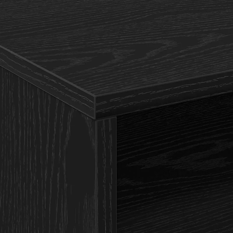 Armoire rectangulaire à étagères 60 x 48 x 81 cm grand espace de stockage style moderne en bois d'ingénierie noir 02_0052189