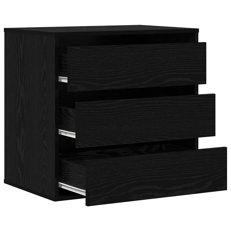 Armoire à tiroirs moderne rangement 60 x 41 x 58 cm en bois d'ingénierie noir 02_0052155