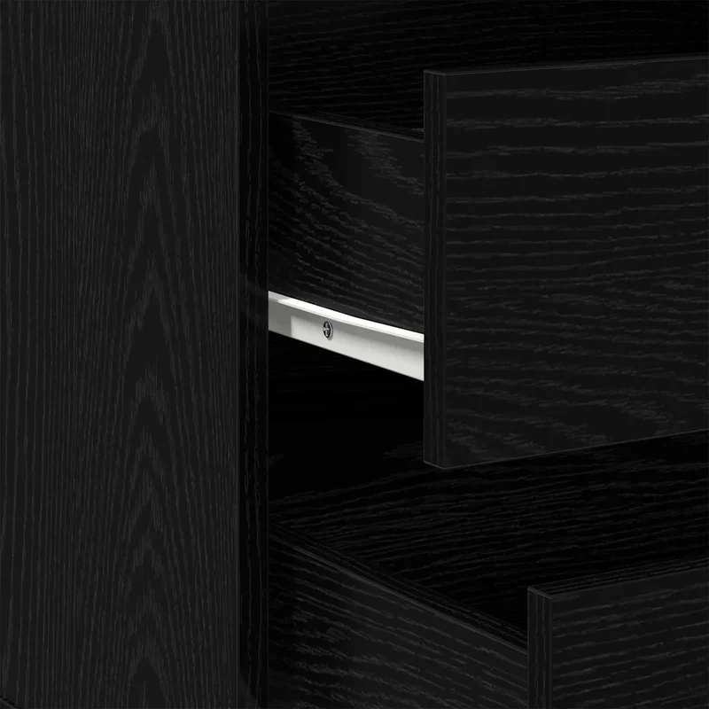 Armoire à tiroirs moderne rangement 60 x 41 x 58 cm en bois d'ingénierie noir 02_0052155